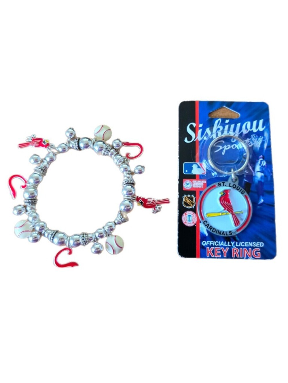 St. Louis Cardinals Keychain & Charm Bracelet